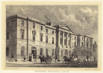 Exchange Buildings, Leith (gravering) af Thomas Hosmer (after) Shepherd