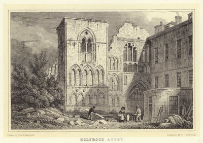 Holyrood Abbey (gravering) af Thomas Hosmer (after) Shepherd
