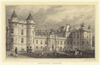 Holyrood Palace (gravering) af Thomas Hosmer (after) Shepherd