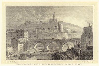 North Bridge, Caton Hill osv. fra Bank of Scotland (gravering) af Thomas Hosmer (after) Shepherd
