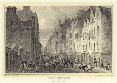 Canongate, der ser mod vest (gravering) af Thomas Hosmer (after) Shepherd