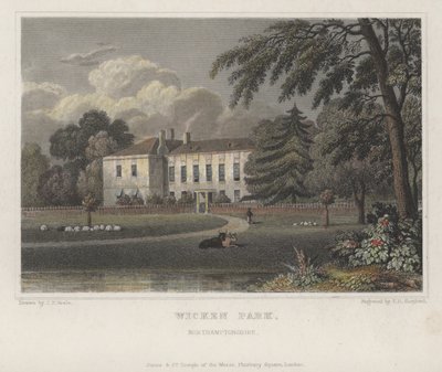 Wicken Park, Northamptonshire (farvet gravering) af Thomas Hosmer (after) Shepherd