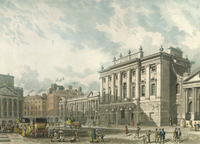 A View of Bank of England, indgraveret af Daniel Havell (1785-1826), pub. 1816 af Ackermanns 