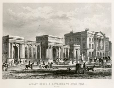 Apsley House, Hyde Park Corner, London, 1850 af Thomas Hosmer Shepherd