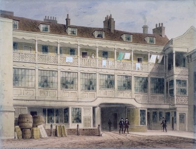 Belle Sauvage Yard, Ludgate Hill, London, c1850 af Thomas Hosmer Shepherd