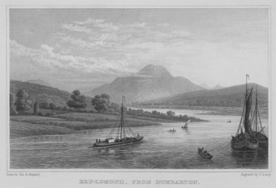 Ben-Lomond, fra Dumbarton (gravering) af Thomas Hosmer Shepherd