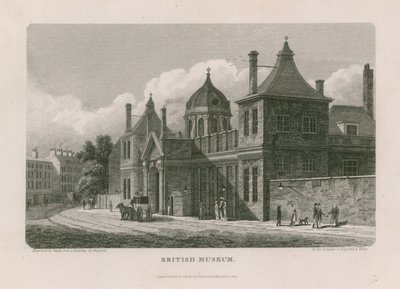 British Museum i Montague House af Thomas Hosmer Shepherd