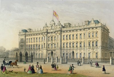 Buckingham Palace, graveret af Bachelier, pub. 1854 af Thomas Hosmer Shepherd