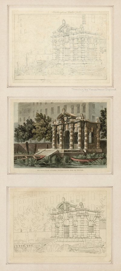 Buckingham Stairs Water Gate, fra floden af Thomas Hosmer Shepherd