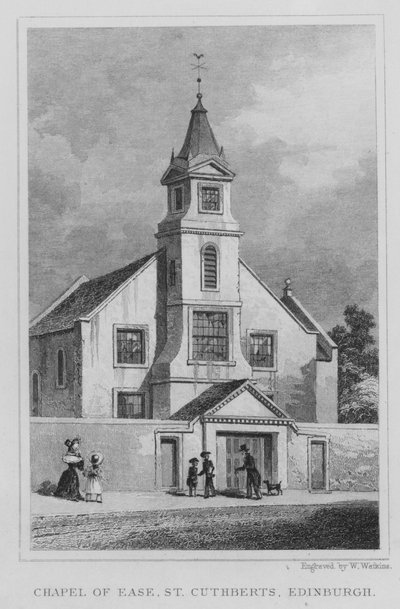 Chapel of Ease, St Cuthberts, Edinburgh (gravering) af Thomas Hosmer Shepherd