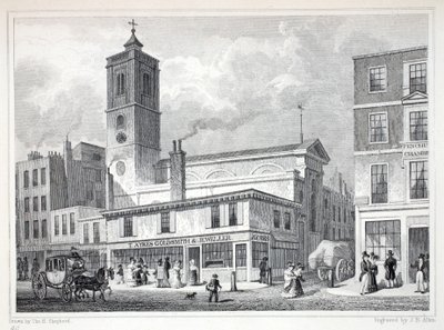 Church of St Dionis, Backchurch, fra pubben 
