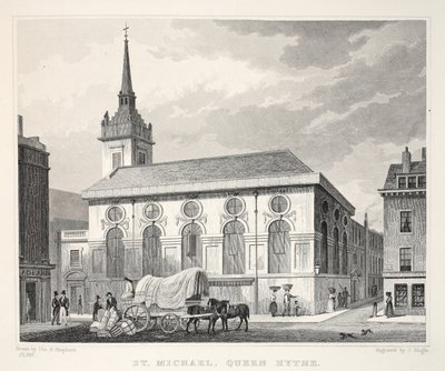 Church of St Michael, Queenhithe, fra pubben 