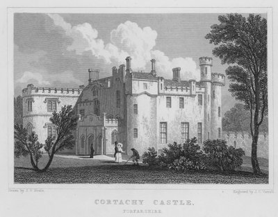Cortachy Castle, Forfarshire (gravering) af Thomas Hosmer Shepherd