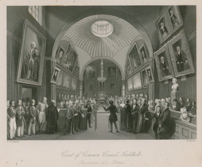 Court of Common Council, Guildhall, London; Fremlæggelse af et andragende af Thomas Hosmer Shepherd