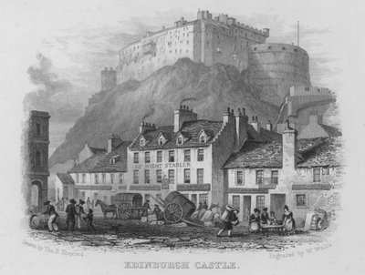 Edinburgh Castle (gravering) af Thomas Hosmer Shepherd