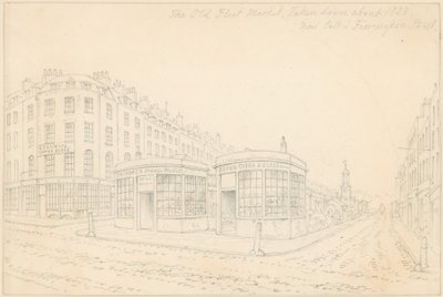 Fleet Market fra Holborn Bridge (nu fjernet) af Thomas Hosmer Shepherd