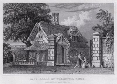 Gate-Lodge of Broomwell House, Brislington, nær Bristol (gravering) af Thomas Hosmer Shepherd