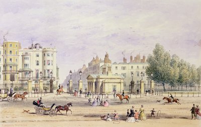 Grosvenor Gate og den nye loge, 1851 af Thomas Hosmer Shepherd