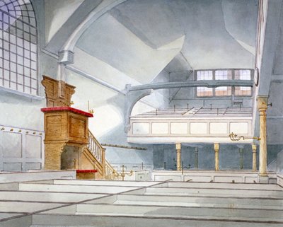 Indvendigt billede af Church of St Bartholomew-the-Great, Smithfield, City of London, 1821 af Thomas Hosmer Shepherd