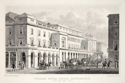 Italian Opera House, Haymarket, fra pubben 