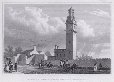 Lansdown Tower, Lansdown Hill, nær Bath (gravering) af Thomas Hosmer Shepherd