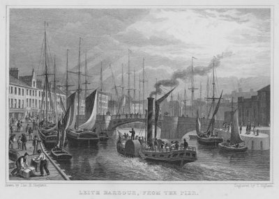 Leith Harbour, fra molen (gravering) af Thomas Hosmer Shepherd
