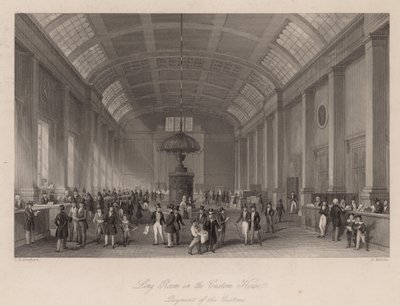 Langt værelse i Custom House, London, til betaling af told af Thomas Hosmer Shepherd