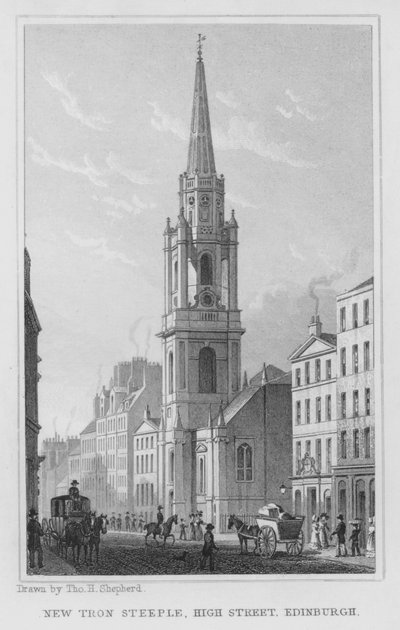 New Tron Steeple, High Street, Edinburgh (gravering) af Thomas Hosmer Shepherd