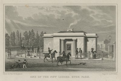 En af de nye hytter, Hyde Park, London af Thomas Hosmer Shepherd