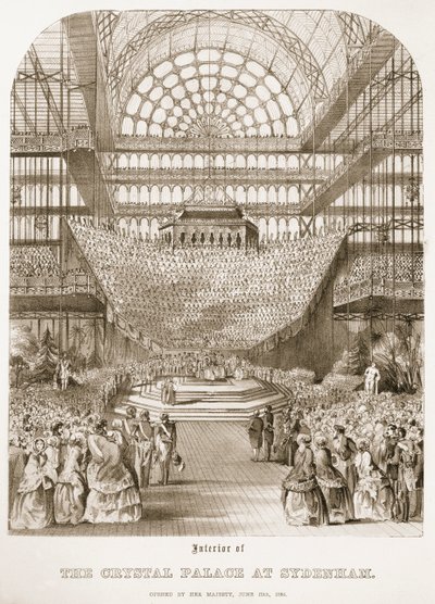 Åbning af Crystal Palace i Sydenham af dronning Victoria den 10. juni 1854 af Thomas Hosmer Shepherd