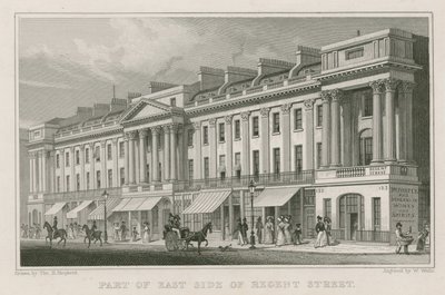 En del af østsiden af Regent Street, London af Thomas Hosmer Shepherd