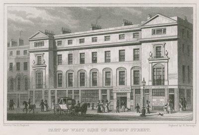En del af vestsiden af Regent Street, London af Thomas Hosmer Shepherd