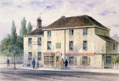 Pied Bull Public House, 1848 (wc på papir) af Thomas Hosmer Shepherd