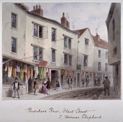Sandsynligvis en udsigt over Holywell Street, Westminster, London, c1850 af Thomas Hosmer Shepherd