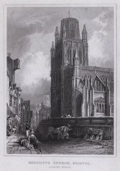 Redcliffe Church, Bristol, ser mod nord (gravering) af Thomas Hosmer Shepherd
