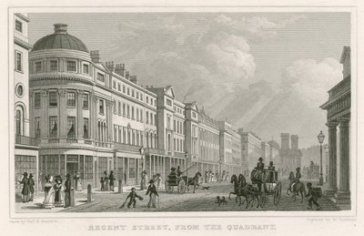 Regent Street, London, fra kvadranten af Thomas Hosmer Shepherd