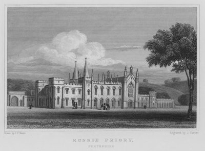 Rossie Priory, Perthshire (gravering) af Thomas Hosmer Shepherd