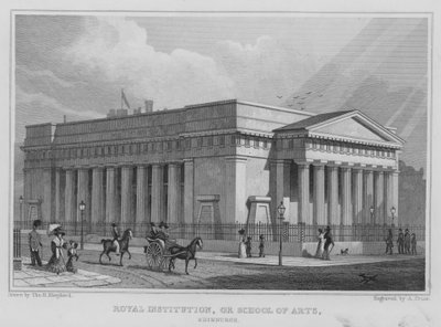 Royal Institution eller School of Arts, Edinburgh (gravering) af Thomas Hosmer Shepherd