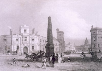 Skole for fattige blinde og Betlehem Hospital, ca. 1851-55 af Thomas Hosmer Shepherd