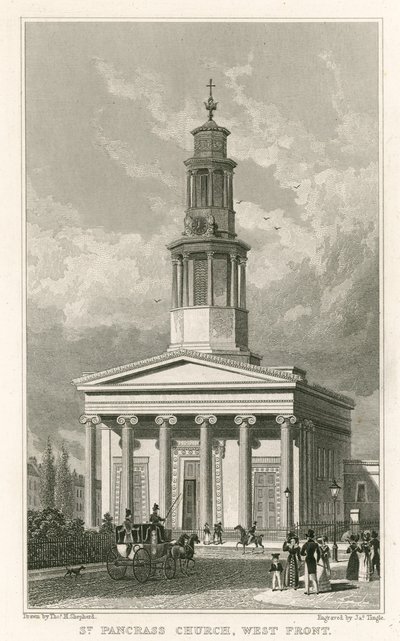 St Pancras Church, vestfronten af Thomas Hosmer Shepherd