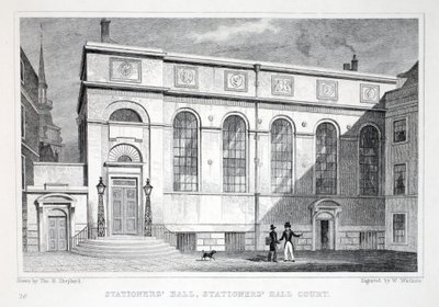 Stationers Hall, Stationers Hall Court, fra pubben 