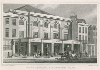 Surrey Theatre, Blackfriars Road, London (gravering) af Thomas Hosmer Shepherd