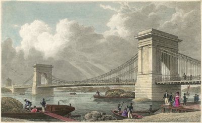 Hængebro over Themsen ved Hammersmith af Thomas Hosmer Shepherd