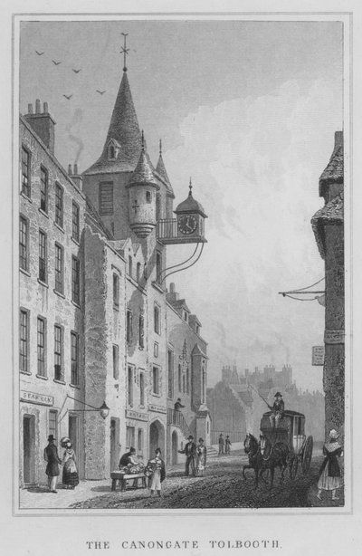 The Canongate Tolbooth (gravering) af Thomas Hosmer Shepherd
