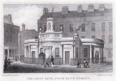 The Cross Bath, fra Bath Street (gravering) af Thomas Hosmer Shepherd