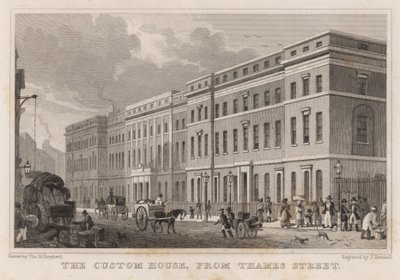 The Custom House, fra Thames Street af Thomas Hosmer Shepherd