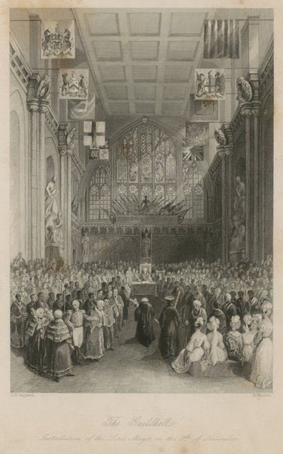 The Guildhall: Indsættelse af overborgmesteren den 8. november af Thomas Hosmer Shepherd