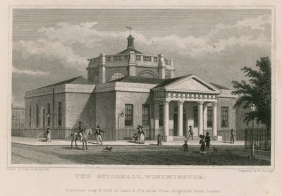 The Guildhall, Westminster, London af Thomas Hosmer Shepherd