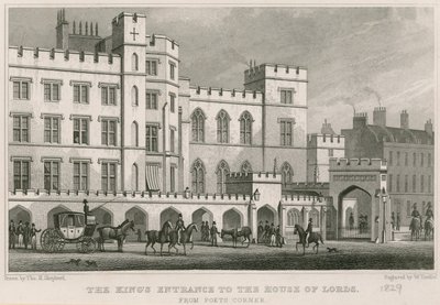 Kongens indgang til House of Lords, Westminster, London af Thomas Hosmer Shepherd