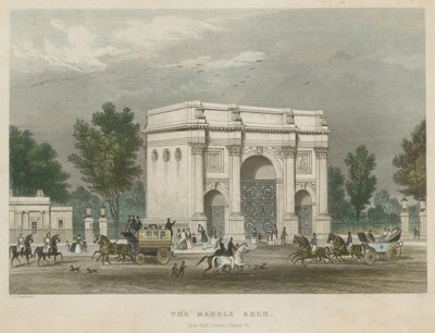 The Marble Arch, Hyde Park Corner, London af Thomas Hosmer Shepherd